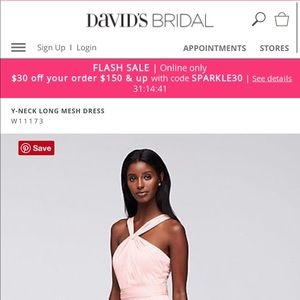 David’s Bridal Bridesmaid Dress W11173 in Petal